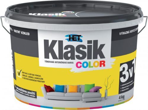 Malba interiérová HET Klasik Color žlutý citronový, 4 kg