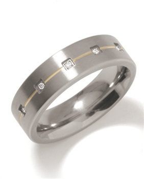 Boccia Titanium Snubní titanový prsten s diamanty 0101-19 48 mm