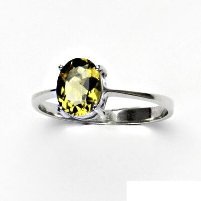 ČIŠTÍN s.r.o Stříbrný prsten, přírodní olivový křemen, prstýnek ze stříbra, T 1244 3166