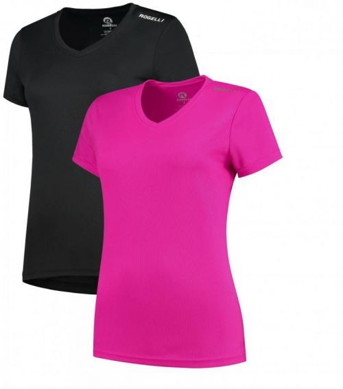 Dámské funkční triko Rogelli PROMOTION Lady, 2 ks - černá a růžová, různé velikosti