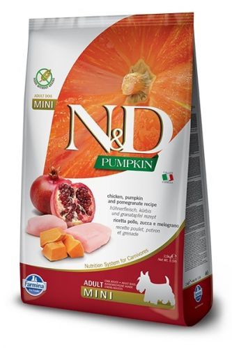 N&D GF Pumpkin DOG Adult Mini Chicken & Pomegranate 800g
