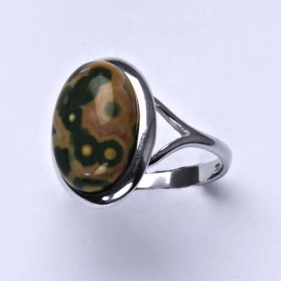 ČIŠTÍN s.r.o Stříbrný prsten, přírodní jaspis obrázkový, prstýnek ze stříbra, T 1454 4812