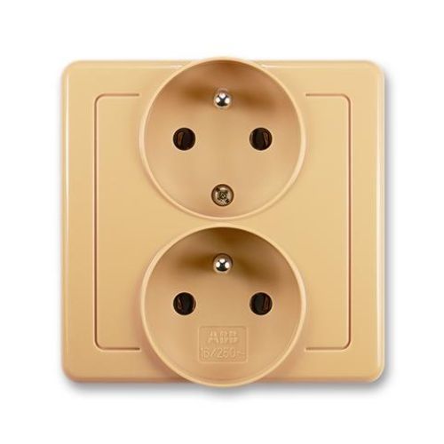 ABB 5512G-C02249 D1 Swing® Zásuvka dvojnásobná polozapuštěná s ochrannými kolíky, béžová