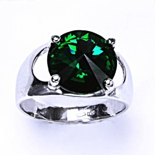 ČIŠTÍN s.r.o Stříbrný prsten, krystal Swarovski, emerald, šperky s krystaly, T 1188 8196
