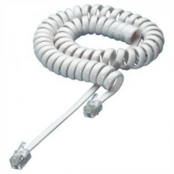 Telefonní kabel  4m s konektory RJ10 4/4, kroucený bílý