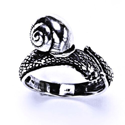 ČIŠTÍN s.r.o Stříbrný prsten s patinou, šnek, prstýnek ze stříbra, stříbro, T 857 2430
