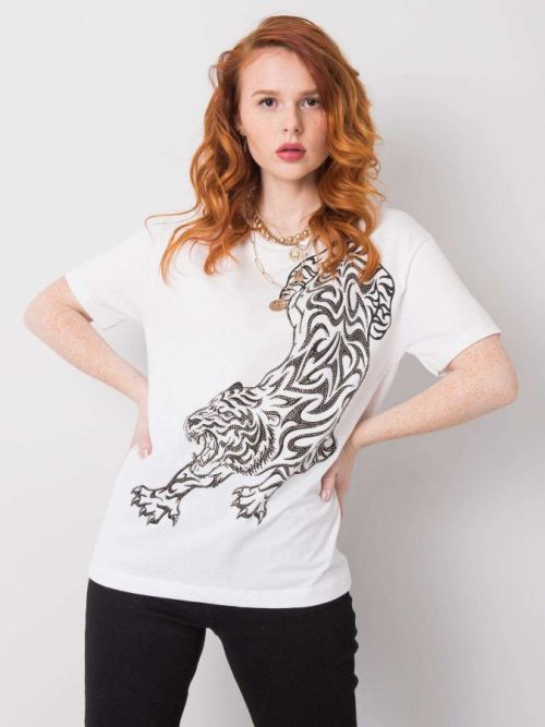 BÍLÉ DÁMSKÉ TRIČKO S POTISKEM HB-TS-3044.53P-WHITE Velikost: S