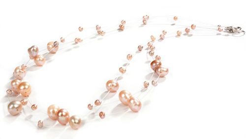 Jwl Luxury Pearls Náhrdelník Z Levitujících Pravých Perel jl0324 Stříbro 925/1000