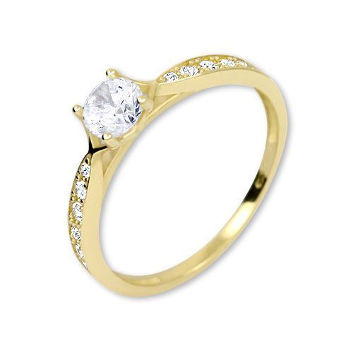 Brilio Zlatý prsten s krystaly 229 001 00753 - 1,60 g 57 mm
