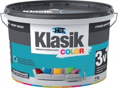 Malba interiérová HET Klasik Color zelený tyrkysový, 4 kg