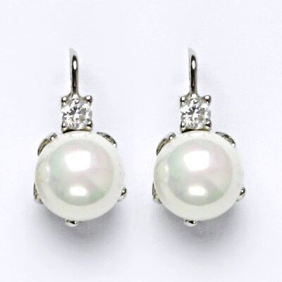 ČIŠTÍN s.r.o Náušnice s um. perlami, náušnice ze stříbra, bílá perla se skutečným perleťovým leskem NK 1190 4250