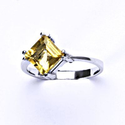 ČIŠTÍN s.r.o Stříbrný prsten, přírodní citrín pálený, prstýnek ze stříbra, T 1258 2761