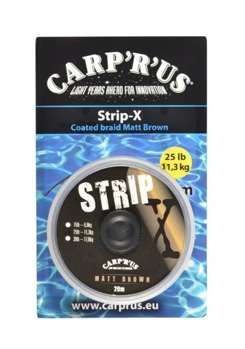 Carp 'R' Us Potahovaná šňůrka Strip-X Matt Brown 20m