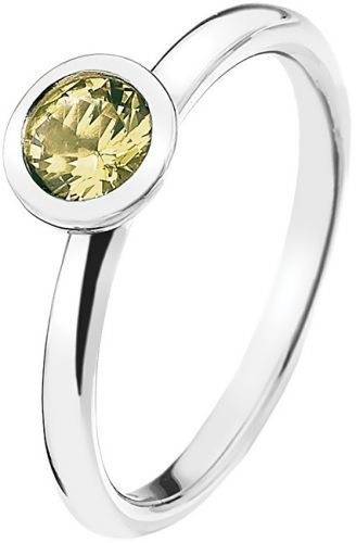 Hot Diamonds Stříbrný prsten Emozioni Scintilla Peridot Nature ER019 51 mm