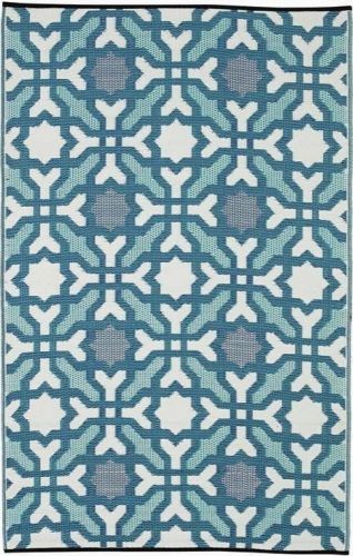 Modro-šedý oboustranný venkovní koberec z recyklovaného plastu Fab Hab Seville, 90 x 150 cm