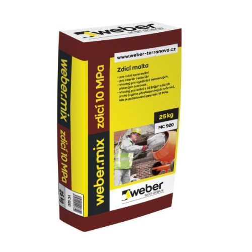 Weber.mix zdící malta pro nebroušené zdivo, pevnost v tlaku 5MPa, 25kg/bal
