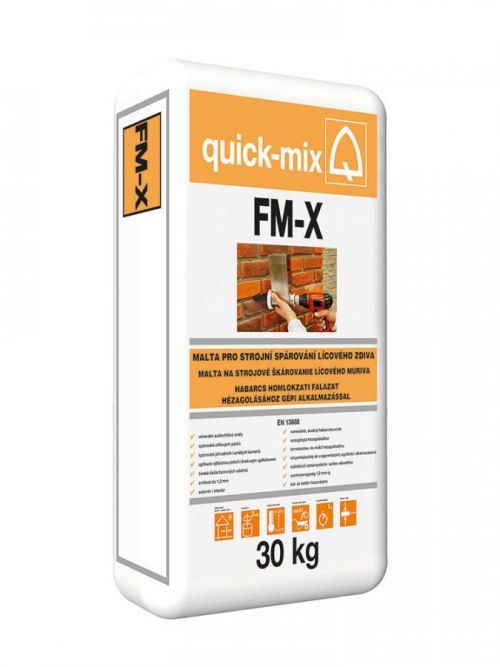 Quick-mix FMX malta pro strojní spárování lícového zdiva šedá, 30kg/bal