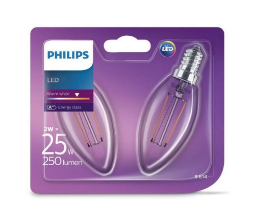 Philips SADA 2x LED Žárovka Philips VINTAGE E14/2W/230V 2700K