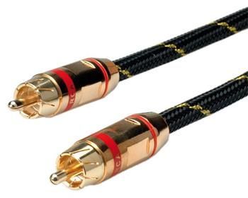 Roline Gold kabel cinch(M) - cinch(M), červené konektory, 5m