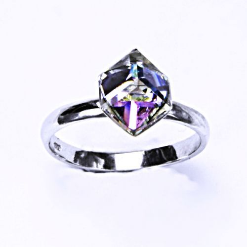 ČIŠTÍN s.r.o Stříbrný prsten, krystal Swarovski, vitrail light, šperky s krystaly, T 1230 8190