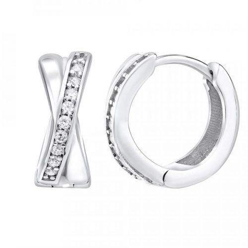 Stříbrné kruhové náušnice AUDREY se zirkony - QR440