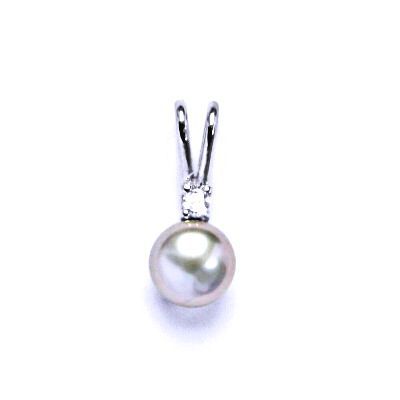 ČIŠTÍN s.r.o Stříbrný přívěšek s přírodní šedorůžovou perlou 6 mm, P 1243 5639