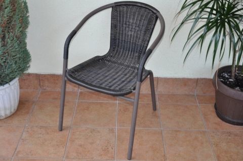 Křesílko kovové PE ratan