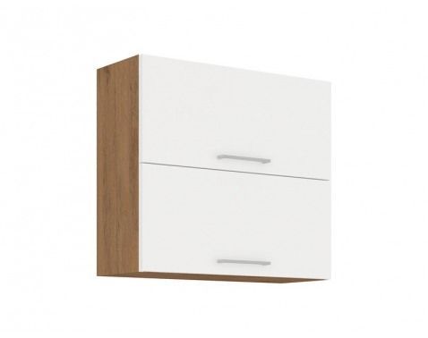 Horní kuchyňská skříňka Vigo, dub lancelot/bílý lesk, šířka 80 cm