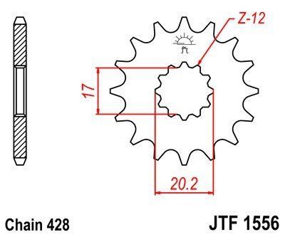 JT Sprockets Řetězové kolečko JTF 1556.12