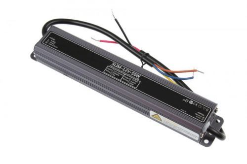 T-LED Trafo pro zapojení LED osvětlení 12V 50W SLIM voděodolné IP67 05609