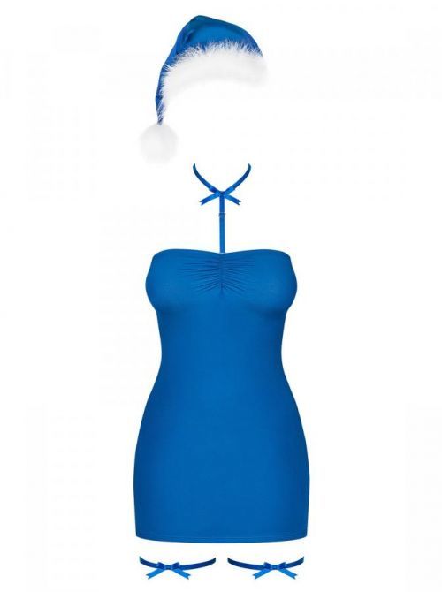 Vánoční kostým Kissmas chemise blue - Obsessive modrá