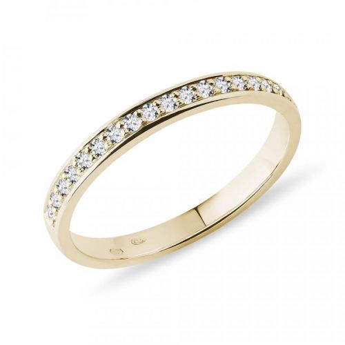 Briliantový snubní prsten ze žlutého zlata KLENOTA