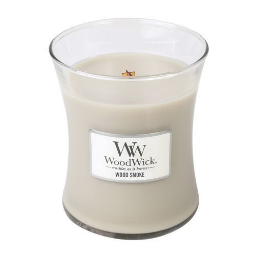 WoodWick Kouř z cedrového dřeva - svíčka ve skleněné dekorativní váze s dřevěným víčkem 2084034