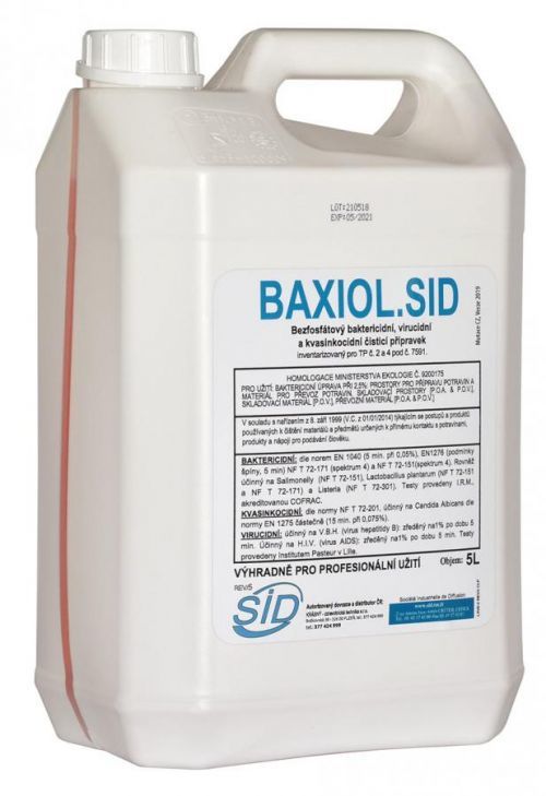 Laboratoires STÉRIDINE | DEZINFEKCE NÁDOBÍ BAXIOL.SID - 5L