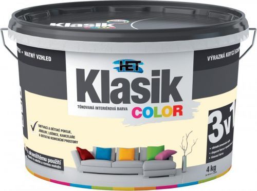 Malba interiérová HET Klasik Color žlutý vanilkový, 4 kg