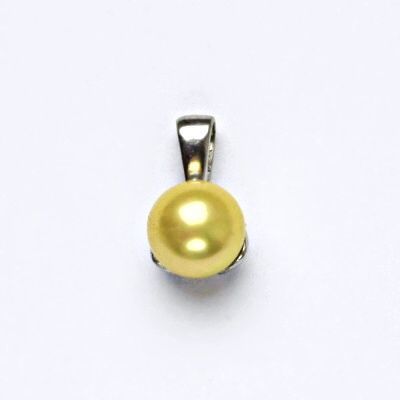ČIŠTÍN s.r.o Stříbrný přívěšek s um. perlou, přívěsek ze stříbra, žlutá perla se skutečným perleťovým leskem P 1351 4234
