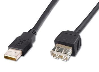 PremiumCord USB 2.0 prodlužovací kabel 1m černý