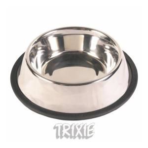 TRIXIE STAINLESS STEEL BOWL 450ML Nerezová miska, stříbrná, velikost