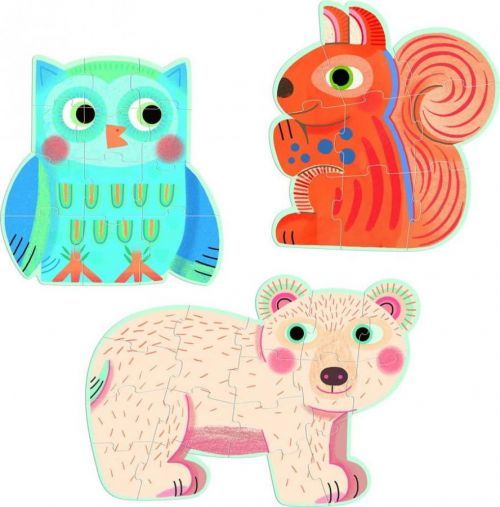 Sada 3 dětských puzzlí Djeco Forest