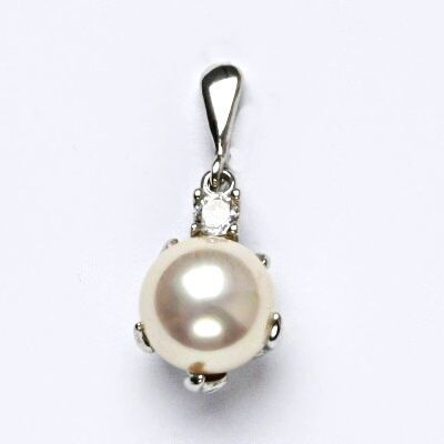 ČIŠTÍN s.r.o Stříbrný přívěšek s um. perlou, přívěsek ze stříbra, růžová perla se skutečným perleťovým leskem P 1190/22 4236