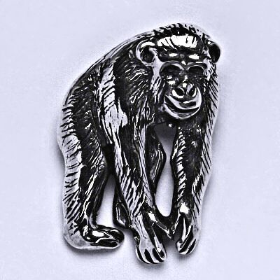 ČIŠTÍN s.r.o Stříbrný přívěšek opice s patinou, přívěšek šimpanz s patinou P 150 3791
