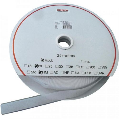 Samolepicí páska se suchým zipem Fastech HOOK HM PS-A69 16MM, 16 mm, bílá, 25 m