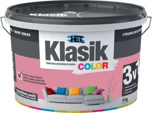 Malba interiérová HET Klasik Color růžový, 4 kg