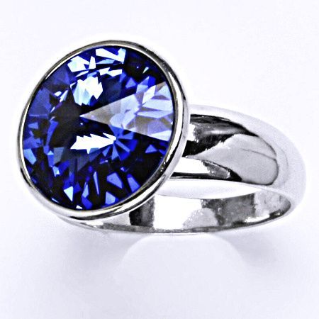 ČIŠTÍN s.r.o Stříbrný prsten se Swarovski krystalem,stříbro,saphire T 1372 6501