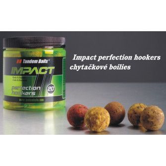 Boilies TANDEM BAITS Impact Perfection Hookers 18mm/250ml - ČERNÝ HALIBUT