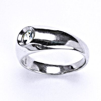 ČIŠTÍN s.r.o Stříbrný prsten, syntetický akvamarín , zásnubní, T 1418 5802