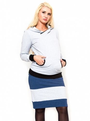 Těhotenská sukně Be MaaMaa - LORA jeans/sv. šedé, vel. XS (32-34)