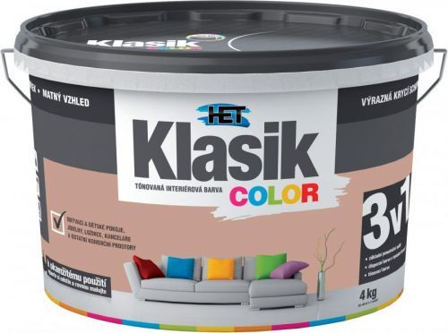 Malba interiérová HET Klasik Color hnědý karamelový, 4 kg