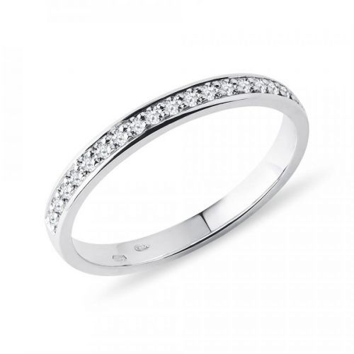 Briliantový snubní prsten z bílého zlata KLENOTA