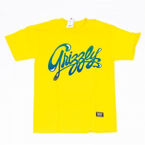 triko GRIZZLY - Wet Script Yellow (YELL) velikost: XL